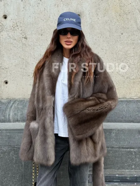 Шуба из меха куницы - автоледи - фото 13