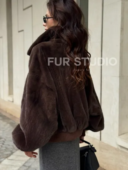 Норковая шуба - бомбер - фото 3