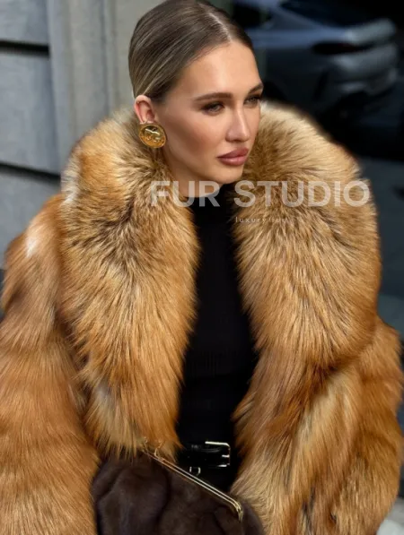 Шуба из лисы - рыжая - фото 6