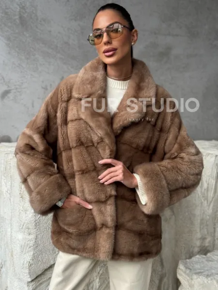 Норковая автоледи - цвет пастель - фото 0