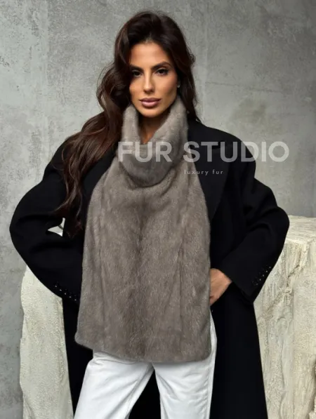 Манишка норковая серая - фото 11