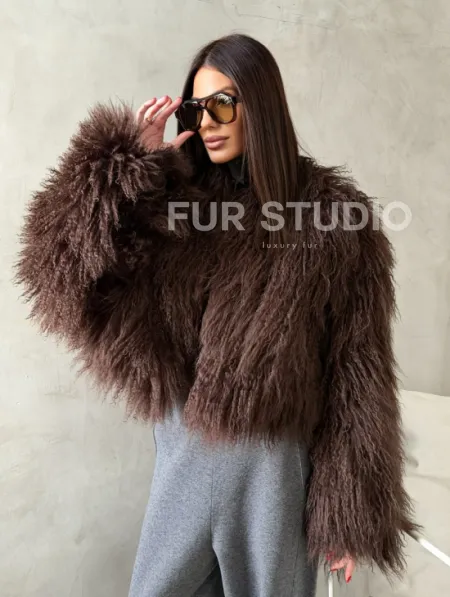 Модный полушубок из ламы - фото 6