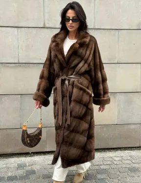 Кимоно шуба английский воротник - цвет соболь - фото 0