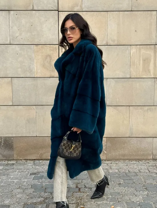 Шуба из аукционного меха норки NAFA английский воротник - фото 0