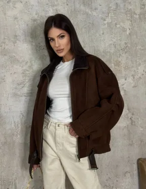 Дубленка - бомбер на молнии из овчины MERINO - фото 8