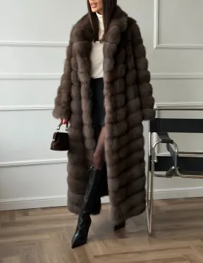 Длинная шуба из меха куницы Exclusive fur - фото 3