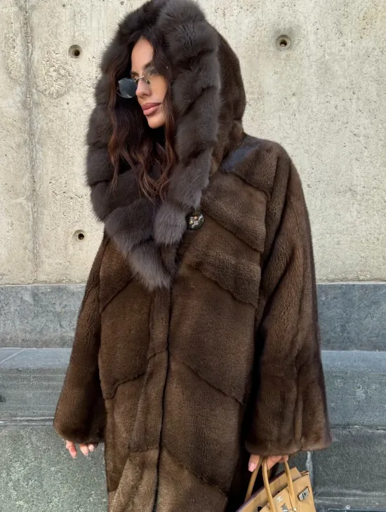 Норковое пальто в стиле 
