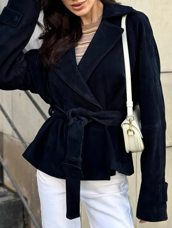 Модная куртка из замшевой кожи - фото 2