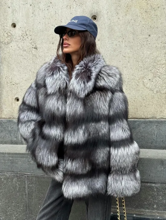 Шуба из чернобурки воротник стойка - фото 14