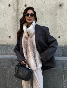 Женская манишка из норки крестовки - фото 12