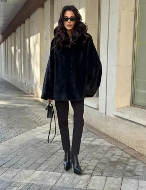 Шуба куртка из норки - черная - фото 10