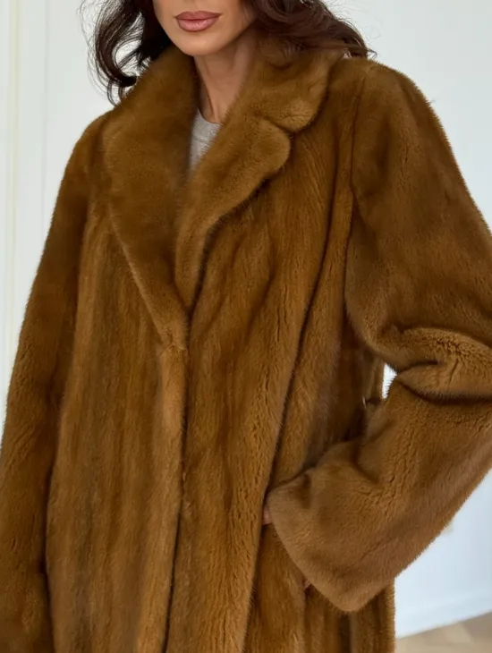 Шуба норковая золотая - фото 2