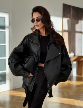 Черная кожаная куртка - фото 8