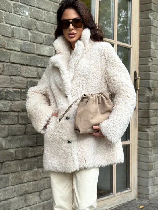 Женская дубленка - мех тиградо - фото 6