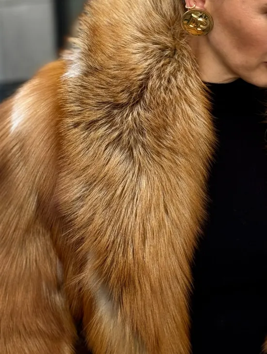 Шуба из лисы - рыжая - фото 3