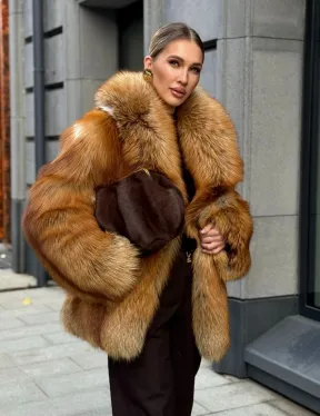 Шуба из лисы - рыжая - фото 14