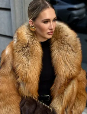 Шуба из лисы - рыжая - фото 6