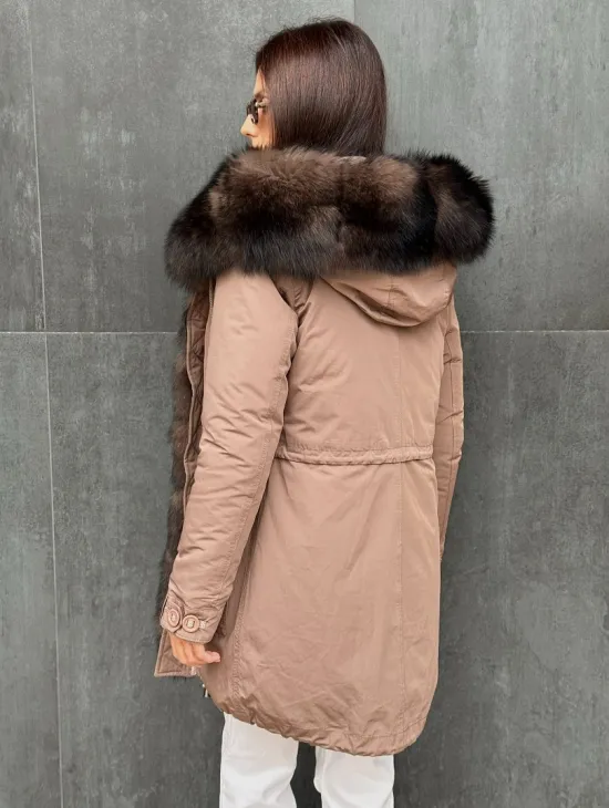 Пуховик с капюшоном - финский песец - фото 1