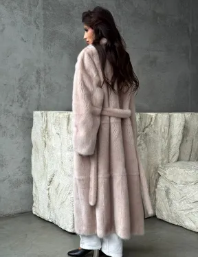 Светлая классическая норковая шуба - фото 11