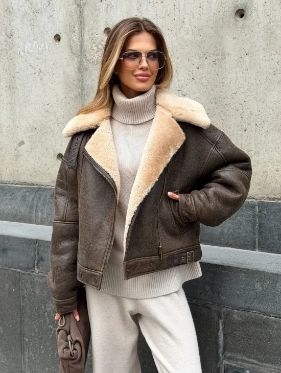 Дубленка - пилот женская - фото 9