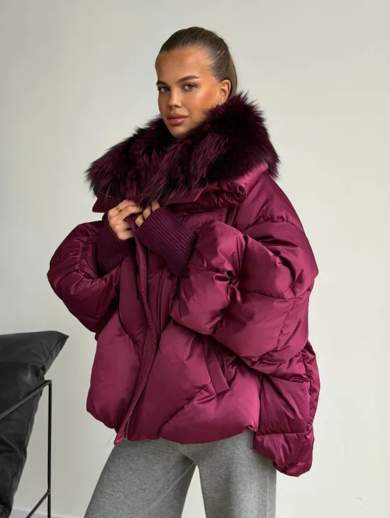 Пуховик с мехом чернобурки - фото 9
