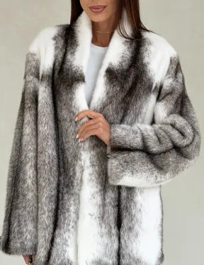 Белая шуба из норки крестовки - фото 1