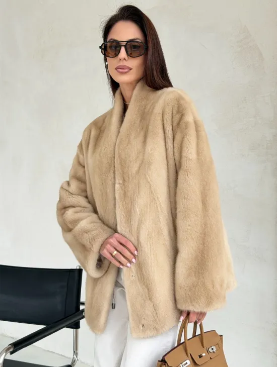 Жакет из натурального меха норки - Palomino - фото 9