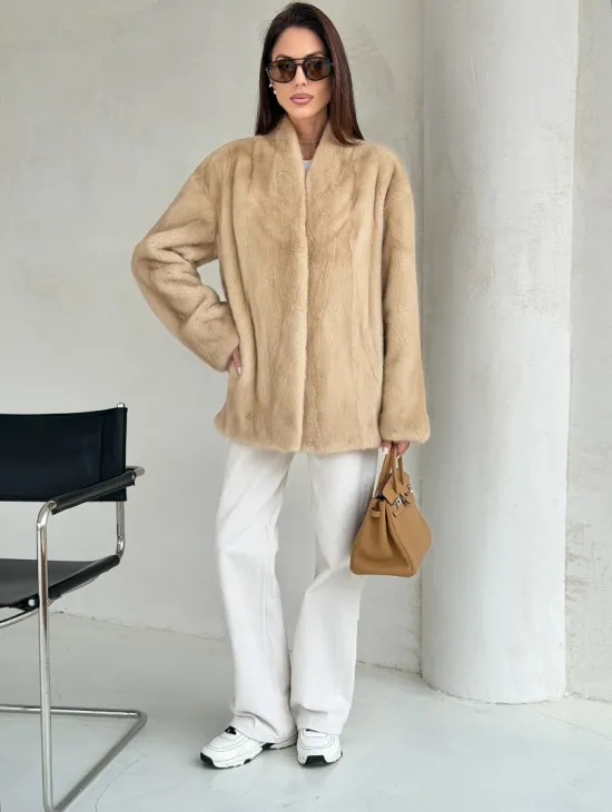 Жакет из натурального меха норки - Palomino - фото 4