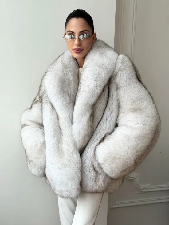Шуба из песца - колотый лед - фото 9