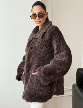 Двухсторонняя дубленка - мех тиградо - фото 9