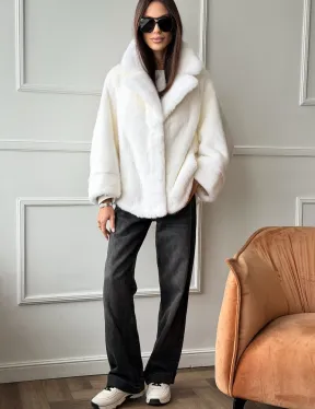 Белая шуба из скандинавской норки - фото 7