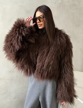 Модный полушубок из ламы - фото 6