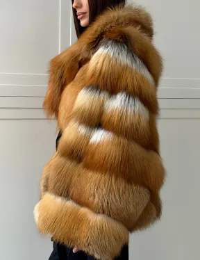 Шуба из лисы огневки - оверсайз - фото 3
