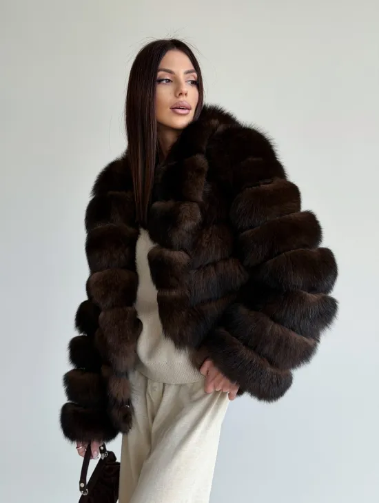 Шуба песцовая под соболь - фото 13