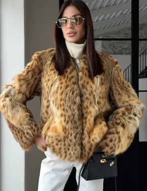 Меховой жакет - шуба из оцелота - фото 9