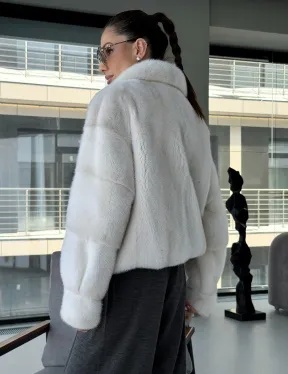 Модная женская норковая куртка - фото 8