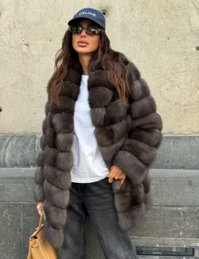 Шуба из меха баргузинского соболя - седина 2 - фото 8