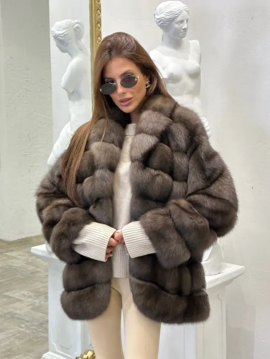 Стильный жакет из меха соболя - фото 2